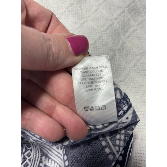 NWOT Woman Within Tribal Navy & White Flounce Bodice Cullotte Jumpsuit Size 16W - Picture 9 of 12